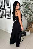 Casual 2 Pieces Sets Women Strapless Crop Top And Wide-leg Pants NTY-7488