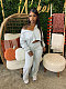 Leisure 2 Pieces Sets Women Zipper Cardigan And Long Pants NTY-7476