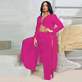 Women's Long Sleeves Solid Color Fashion Breasted Trouser Suits YF-10778