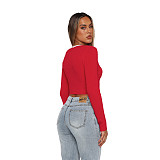 Casual Solid Color Wool Cardigan Short Top Sweater ASL-6757