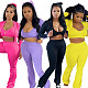 Women Solid Color Sexy Waistline Casual Sports Suits 3 Pieces SFY-492