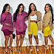 Turndown Collar Long-sleeved Shirt Shorts Two-piece Set 2024 YNS-2641