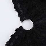 Black Sexy Backless Halter Bandage Women Romper SUM-24316