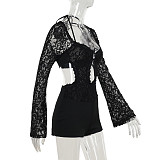 Black Sexy Backless Halter Bandage Women Romper SUM-24316