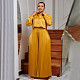 Casual Shirt Top Wide-leg Pants Folded Women Large Size Two-piece Set NNWY-8034