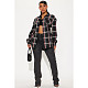 Casual Women Plaid Pocket Button Down Edge Long Shirt ASL-6761