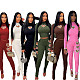 New Women Heart Hot Drilling Long Sleeves Long Pants Solid Color Sets BN-9439
