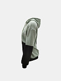Casual Color Block Patchwork Pocket Loose Women's Hoodie Top HX-4711