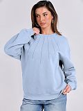 Women's Loose Casual Crew-neck Pleated Fashion Women's Hoodie HX-8857