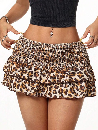 Women Leopard Print A-line Skirt Fashion Sexy Skirts ANDI-2433