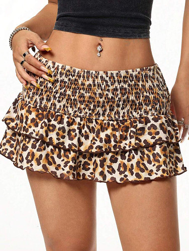 Women Leopard Print A-line Skirt Fashion Sexy Skirts ANDI-2433