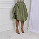 Casual Women Irregular Drawstring Skirt Army Green YS-2412