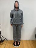 Women Solid Color Hoodies And Long Pants Casual 2 Pieces Sets MK-3208