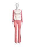 Casual Women Splicing Color High Waist Two Pieces Sets CH-24061