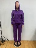 Women Solid Color Hoodies And Long Pants Casual 2 Pieces Sets MK-3208