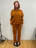 Women Solid Color Hoodies And Long Pants Casual 2 Pieces Sets MK-3208