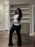 Casual Women Splicing Color High Waist Two Pieces Sets CH-24061