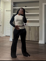 Casual Women Splicing Color High Waist Two Pieces Sets CH-24061