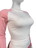 Casual Women Splicing Color High Waist Two Pieces Sets CH-24061