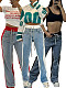 Fashion Personality Women's  Patchwork  Straight Jeans OD-8709