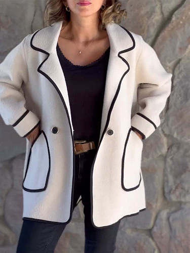 Fashion Women's Temperament Suit Collar Double-sided Woolen Coat HX-1102