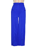 Women Solid Color Mid-waist Long Straight Pants (without Belt) SH-391258