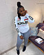 Women's Letter Print Long Sleeve T-shirt Top HMS-6402