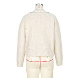 Casual Women Lapel Collar Pullover Knitted Sweater Top ASL-6762