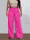 Women Solid Color Mid-waist Long Straight Pants (without Belt) SH-391258