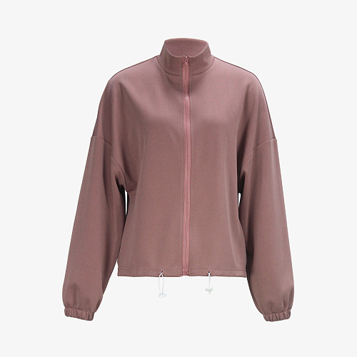 Casual Women Long Sleeve Solid Color Zipper Jackets Top JLY-6780