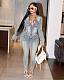 Women Zipper Long Sleeves Tops And Bodycon Strech Pants Casual Sets MEM-88595
