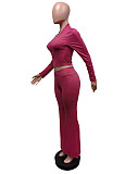 Casual Women Zipper Jacket And Long Pants Solid Color 2 Pieces Sets MEM-88605