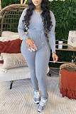 Gray Long Sleeves Women Slim Jumpsuits BG-55009