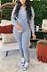 Gray Long Sleeves Women Slim Jumpsuits RS-55009
