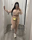 Women Long Sleeves Zipper Patchwork Casual Two-pieces Suit NIYA-8185