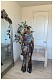 Sexy Printed Mesh Button Tops And Flared Long Pants Women Sets NTY-7509