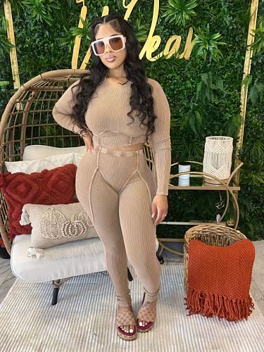Fashion Women Patchwork Long Sleeves Long Pants Suits RS-23018