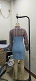 Fashion Women Lapel Collar Splicing Hollow Out Denim Mini Dress NTY-7484