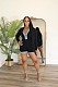 Black Sexy Women V-neck Long Sleeves Buttons Splicing Rompers NTY-7504