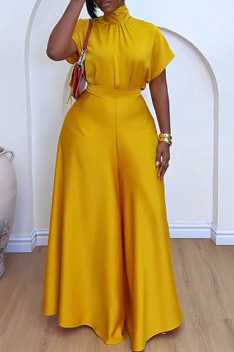 Women Solid Color Wide-leg Pants 2 Pieces Sets NY-10920