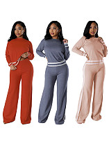Casual Women Long Sleeves Tops And Wide-leg Pants Knit Two Pieces Sets SFY-2788