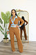 Vintage Polo Kinitted Shirts And Long Pants Women Two Pieces Sets NTY-7510
