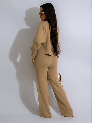 Women Off Shoulder Tops And Long Pants Leisure 2 Pieces Sets SFY-569