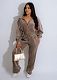 Fall Winter Women Velvet Zipper Jackets And Long Pants 2 Pieces Sets RC-3303