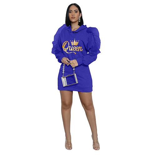Fashion Women Flounced Sleeves Short Shirt Dress XMY-9506