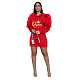 Fashion Women Flounced Sleeves Short Shirt Dress XMY-9506