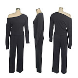 Women Off Shoulder Tops And Long Pants Leisure 2 Pieces Sets SFY-569