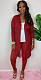 Women Solid Color Long Sleeves Coat And Bodycon Pants Leisure Sets QZX-6298