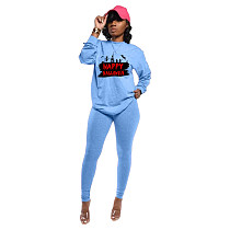 Casual Women Printed T-shirt And Bodycon Pants Two-Piece Sets XMY-9501 Casual Women Printed T-shirt And Bodycon Pants Two-Piece Sets XMY-9501