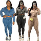 Women Long Sleeves Zipper Patchwork Casual Two-pieces Suit NIYA-8185